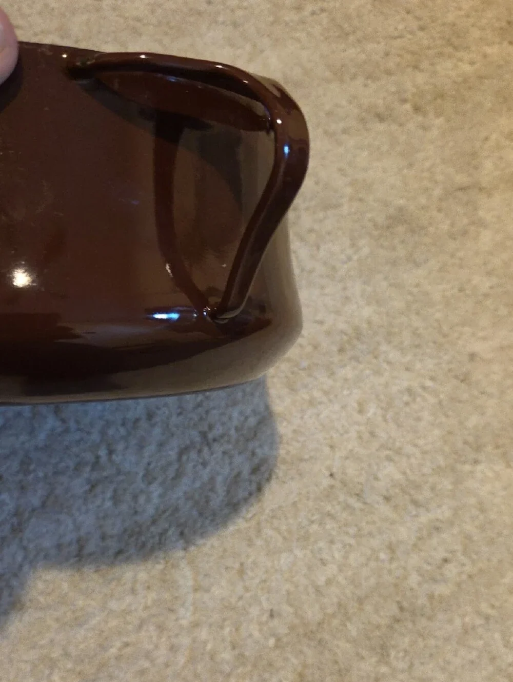 Vintage Dansk Kobenstyle Enamel Dutch Oven in a chocolate